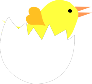Yellow Chick In Cracked Eggshell Clip Art